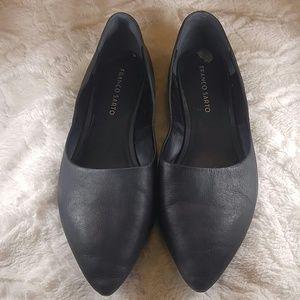 Classic Black Leather Flats-Pointed Toe